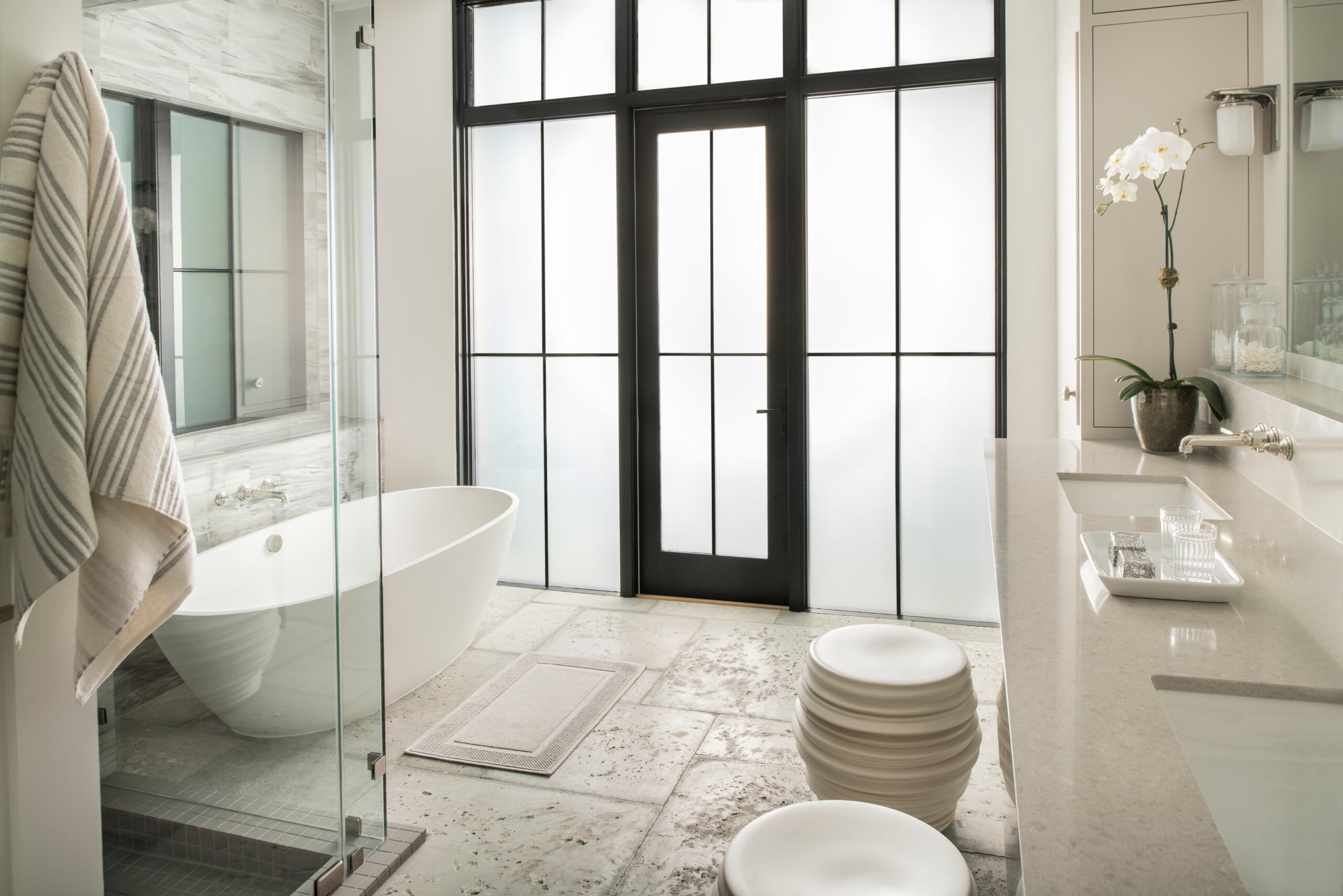 A European-inspired bathroom design showcasing simplicity and elegance.